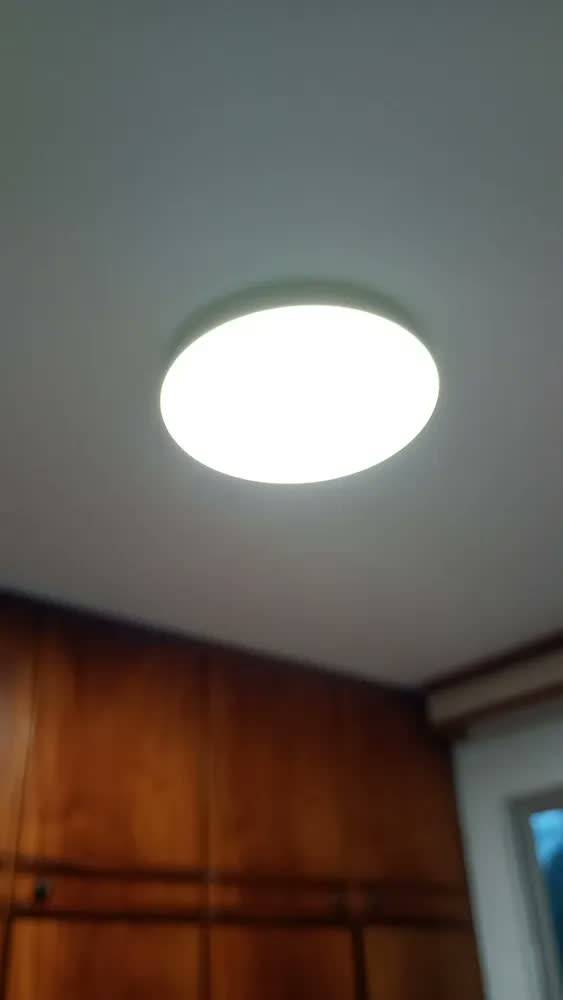 foto de Luminaria Teto Lampada Plafon Dourada de Moderna Led Redonda Sobrepor para Quarto Casal Sala Estar Cozinha