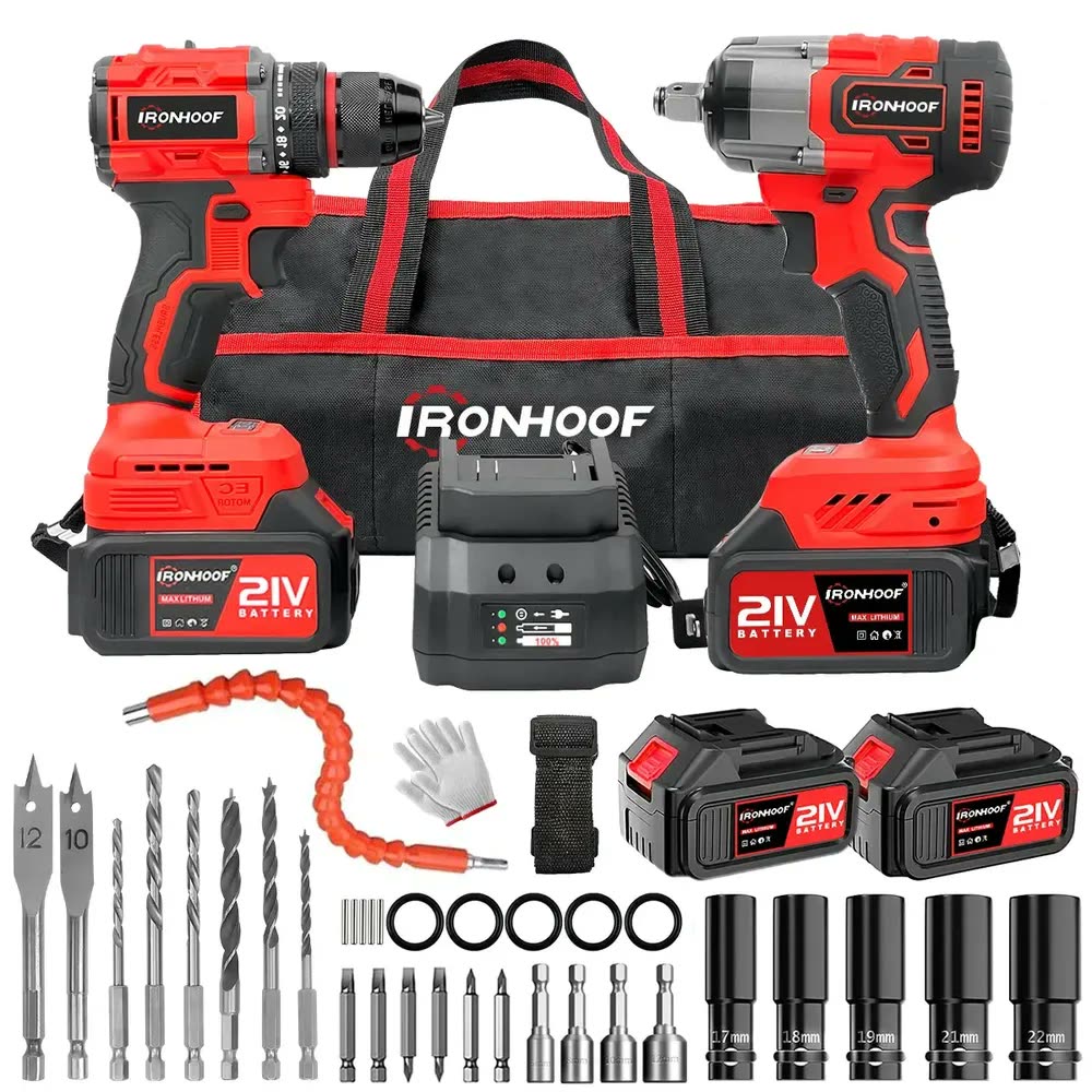 Kit Furadeira E Parafusadeira Elétricas Chave De Impacto Brushless Kit Ferramentas