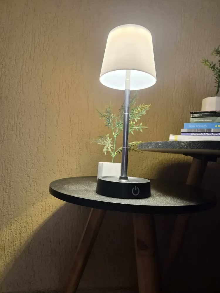 foto de Luminária de Mesa LED Dimerizável Toque Sem Fio USB Preto