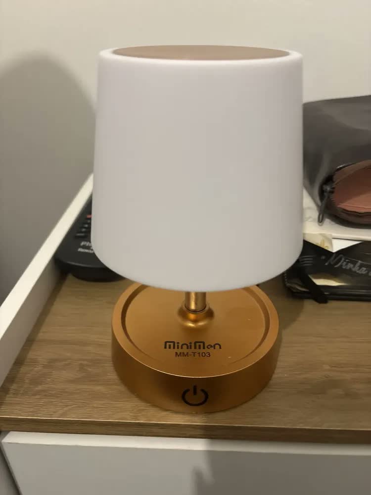 foto de Luminária de Mesa LED Dimerizável Toque Sem Fio USB Preto