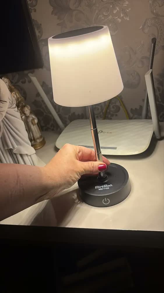 foto de Luminária de Mesa LED Dimerizável Toque Sem Fio USB Preto