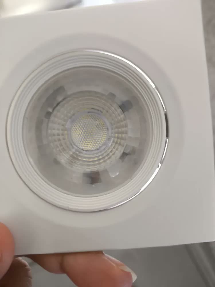 foto de Kit 10 Spots LED de Embutir Quadrados NOHARA 7W para Teto de Gesso, Luz Branca Fria