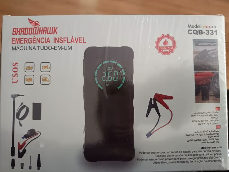 foto de Auxiliar de Partida e Compressor de Ar Portátil Melt Mind com Power Bank