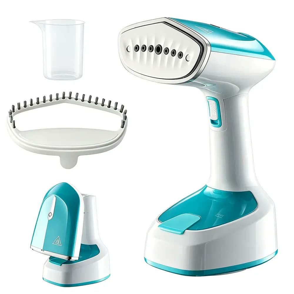 foto de Ferro A Vapor Vertical Portátil Passadeira De Roupa Vaporizador Higienizador Limpeza Ferro Passar Tira Pelos Cuphead Verde 127v Steamer Compacto Casa Viagem Antigotejamento Roupas Tecidos Delicados