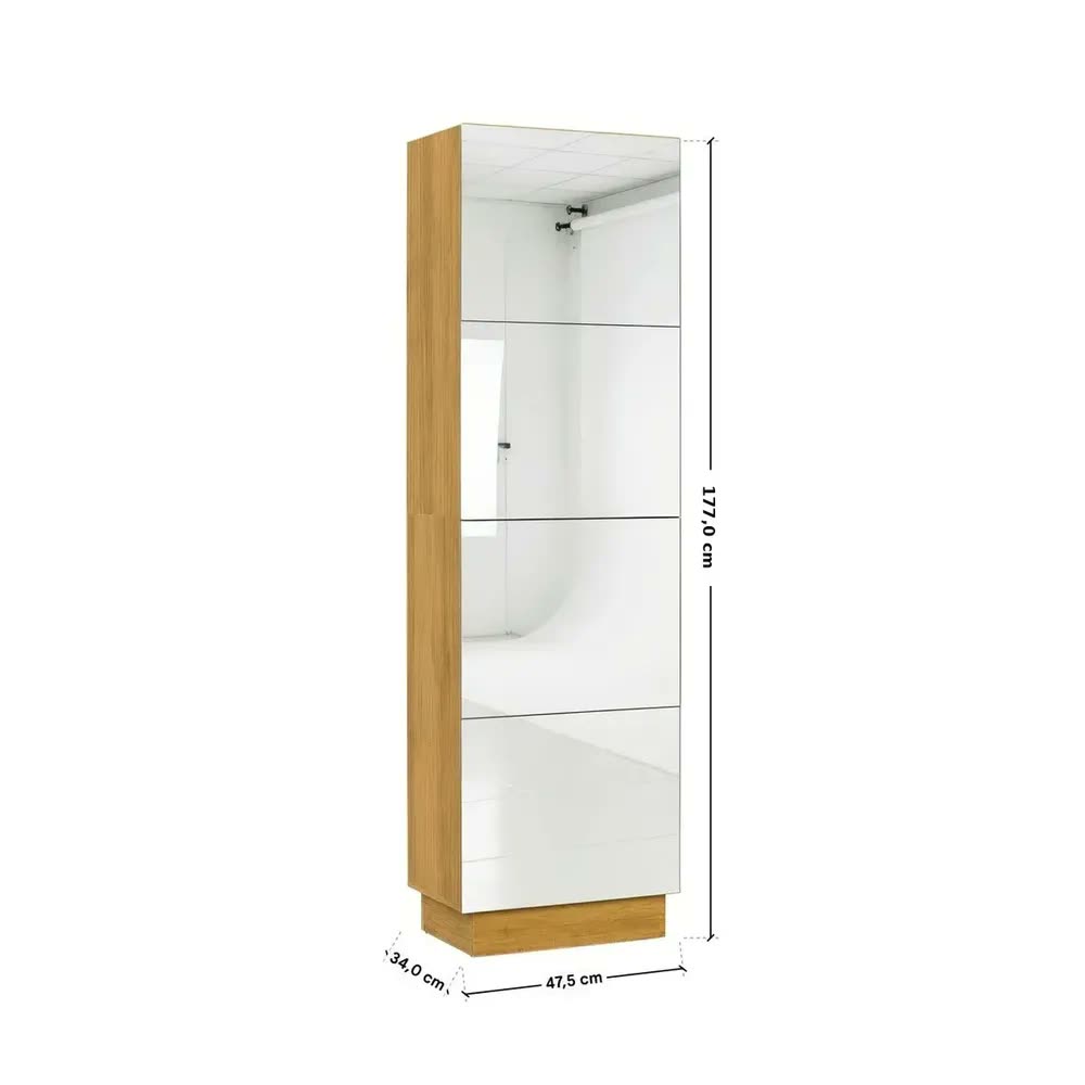 foto de Sapateira Laine 2 Portas Com Espelho Prateleiras 1 Gaveta Para Organizador Quarto Sala Acessórios Roupas Amadeirado Cor Cinamomo