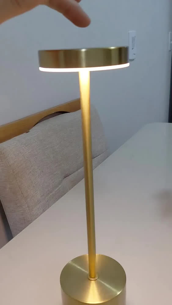 foto de Luminária Mesa Abajur Led Dimerizável Sem Fio Recarregável Sensacional Touch Ajustavel Toque Decorativo