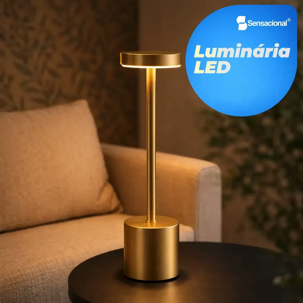 Luminária Mesa Abajur Led Dimerizável Sem Fio Recarregável Sensacional Touch Ajustavel Toque Decorativo