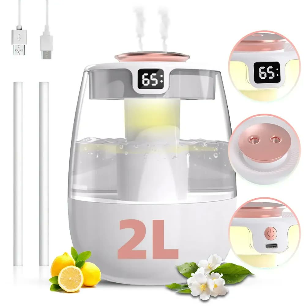 Umidificador de Ar Portátil 2,0L Umidificador Aromaterapia Bivolt Branco