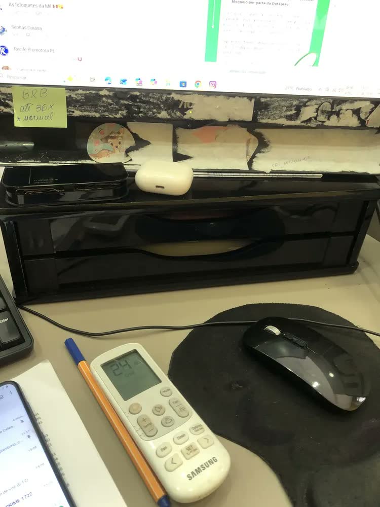 foto de Suporte Monitor Com 2 Gavetas Mdf Ergonomico Escritório