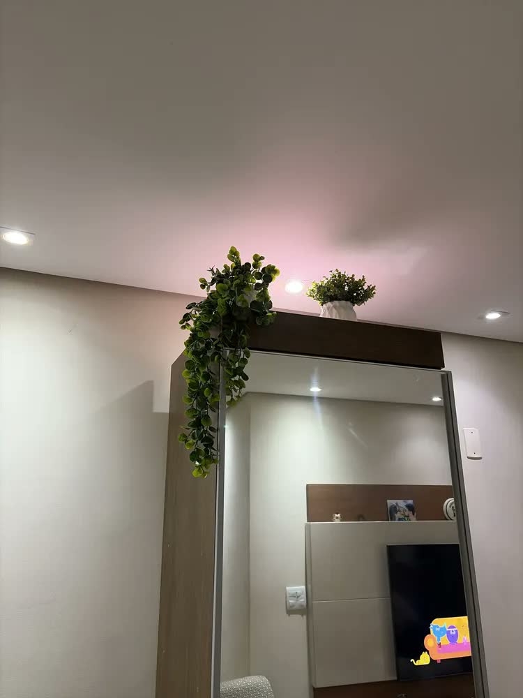 foto de Planta Folhagem artificial Kit com 2 Vaso Pendente Costela de Adão Decorativo Sala