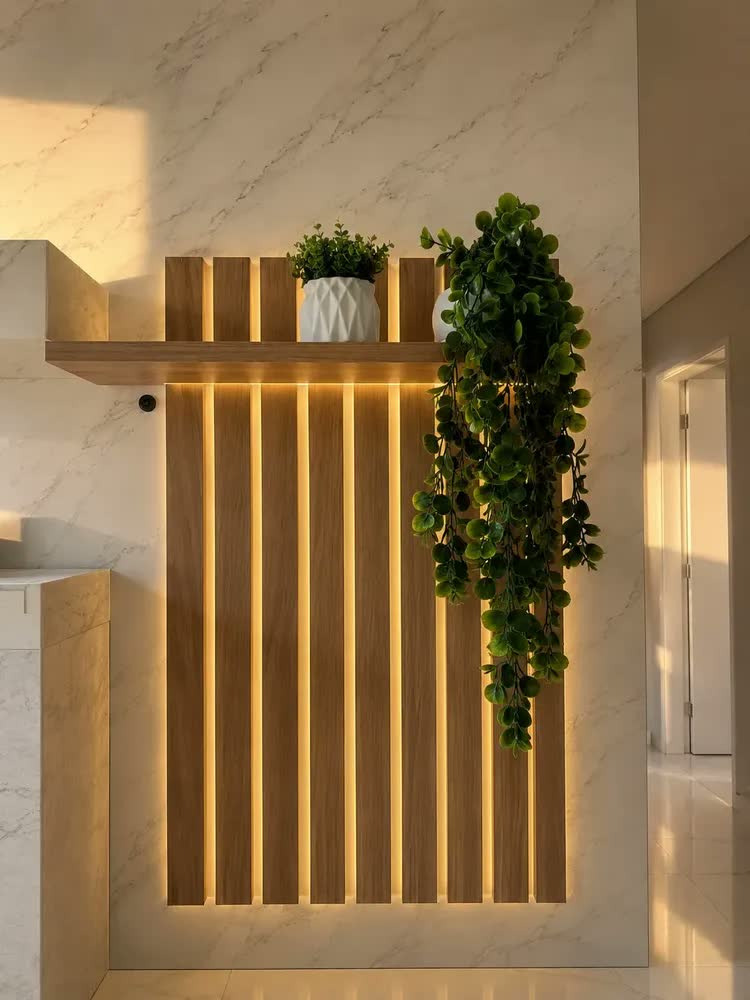 foto de Planta Folhagem artificial Kit com 2 Vaso Pendente Costela de Adão Decorativo Sala