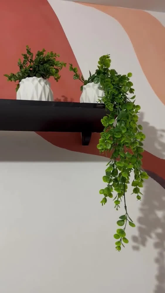 foto de Planta Folhagem artificial Kit com 2 Vaso Pendente Costela de Adão Decorativo Sala