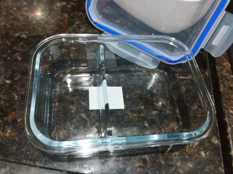 foto de Kit 3 Potes 640ml com Divisória de Vidro Hermético Borossilicato Marmita Pítia