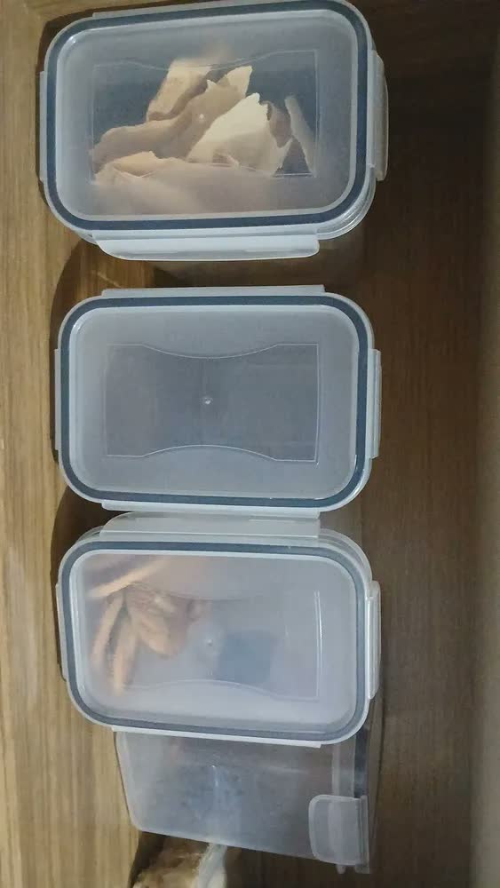 foto de Kit 15 Potes Herméticos Empilháveis Quadrados para Mantimentos e Organização da Cozinha com Tampa e Vedação de Silicone Branco Shokki
