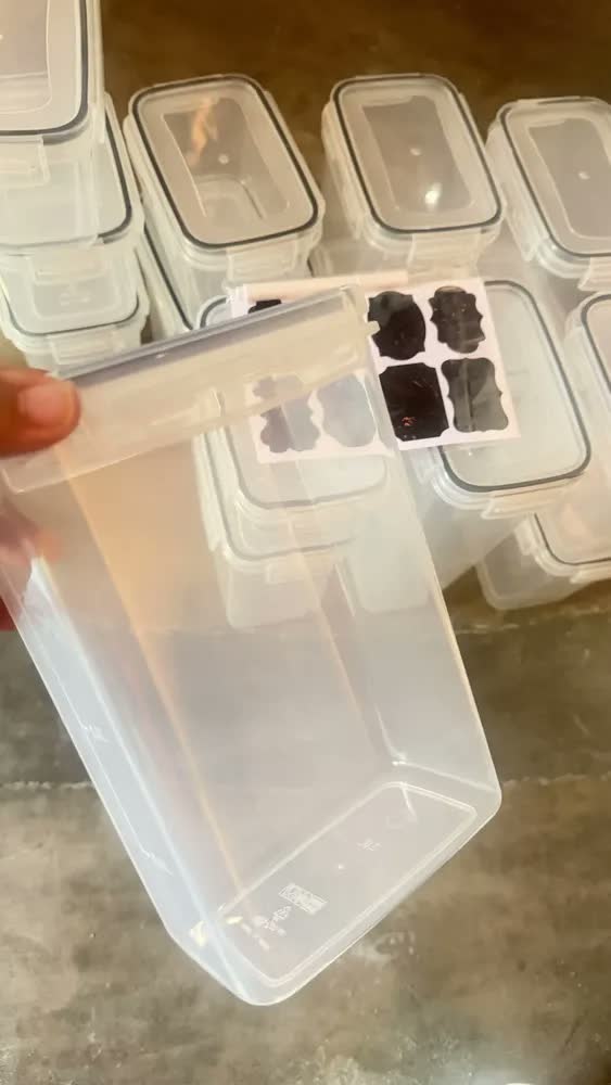 foto de Kit 15 Potes Herméticos Empilháveis Quadrados para Mantimentos e Organização da Cozinha com Tampa e Vedação de Silicone Branco Shokki
