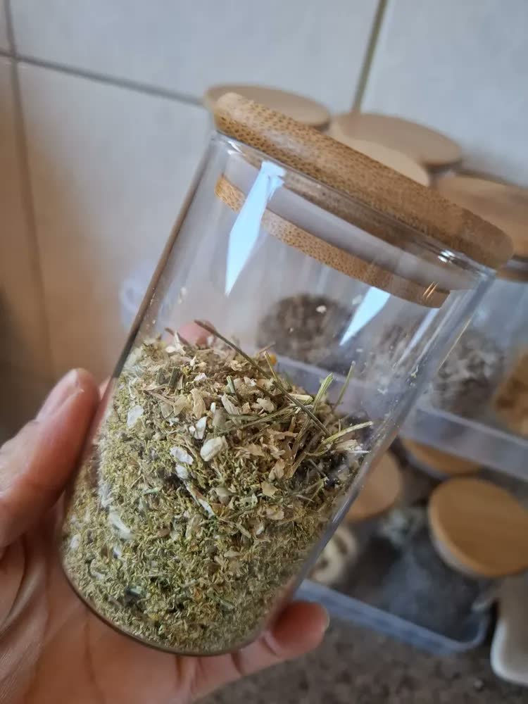 foto de Kit 6 Potes de Vidro Hermético 250ml Tampa Bambu Porta Mantimentos Organizador Cozinha Vedação Silicone temperos