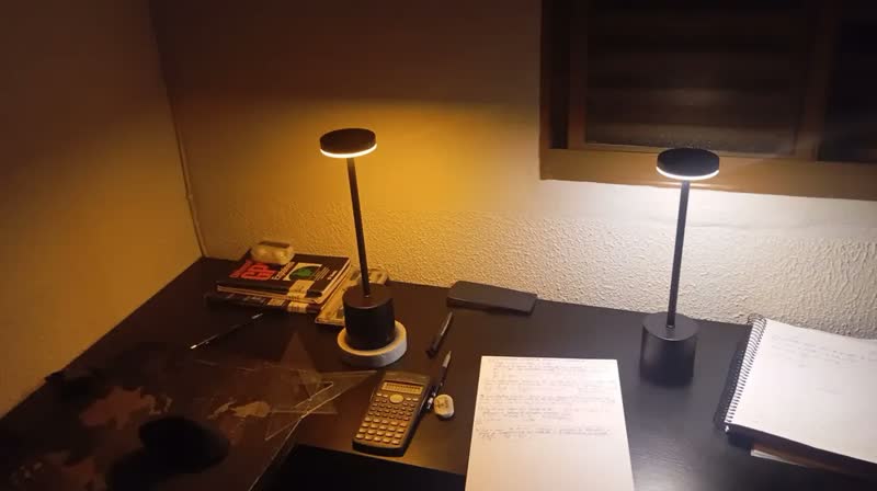 foto de Luminária Abajur Mesa Led Touch Sem Fio Marca Topyhome 3 Modos Dimerizável Fio Recarregável Candeeiro Quarto Sala Escritório Decoração Preto