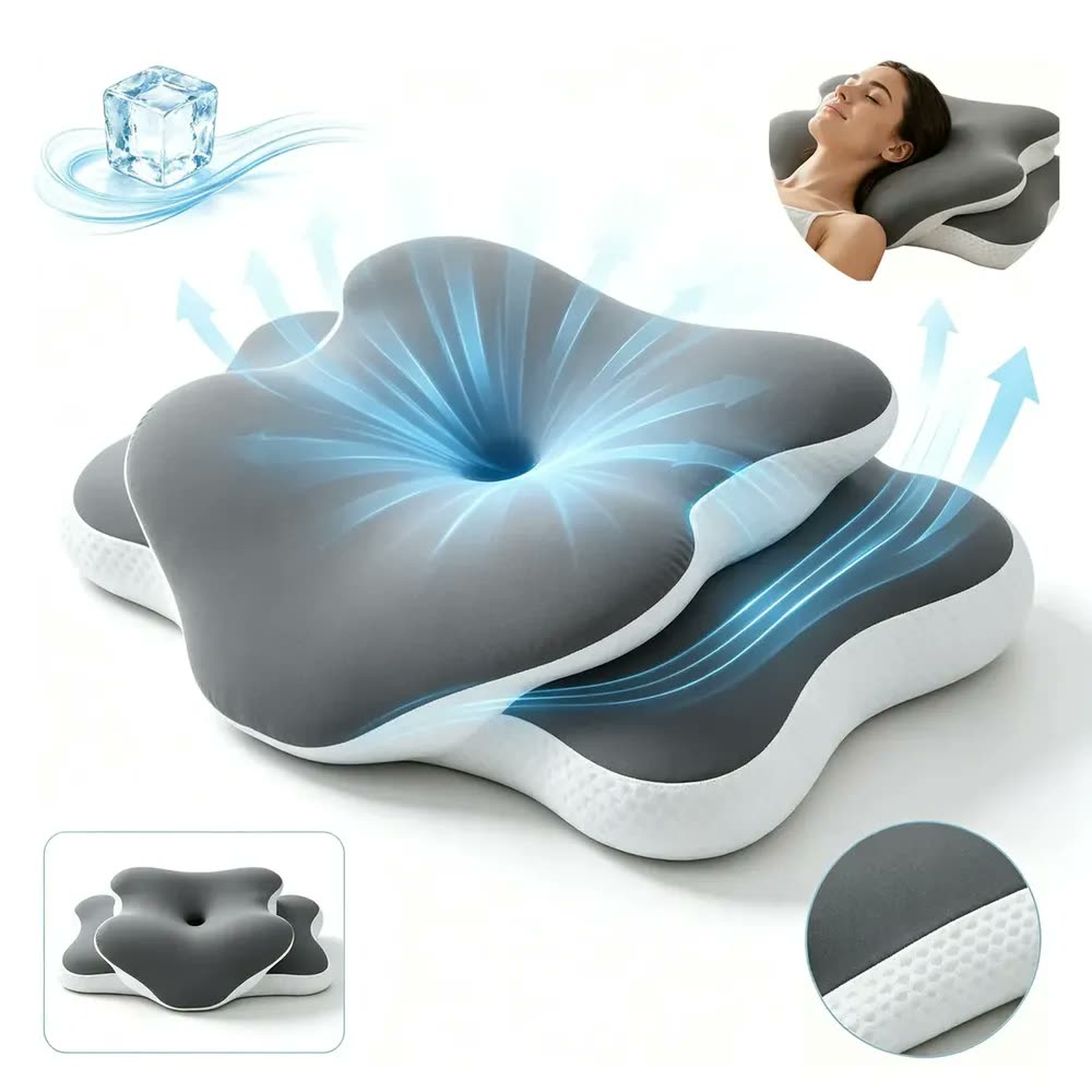Travesseiro Ergonômico Ortopédico Borboleta SunRise de Espuma Viscoelástica para Apoio Cervical