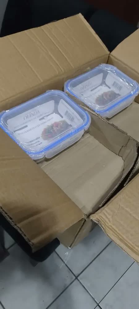 foto de Kit 3 Potes De Vidro Com Divisória Herméticos Retangulares 640ml Com Tampa De 4 Travas Vedação Antivazamento Para Marmitas Freezer Micro-Ondas Forno Sem Tampa Lava-Louças Organização Casa - Hold On