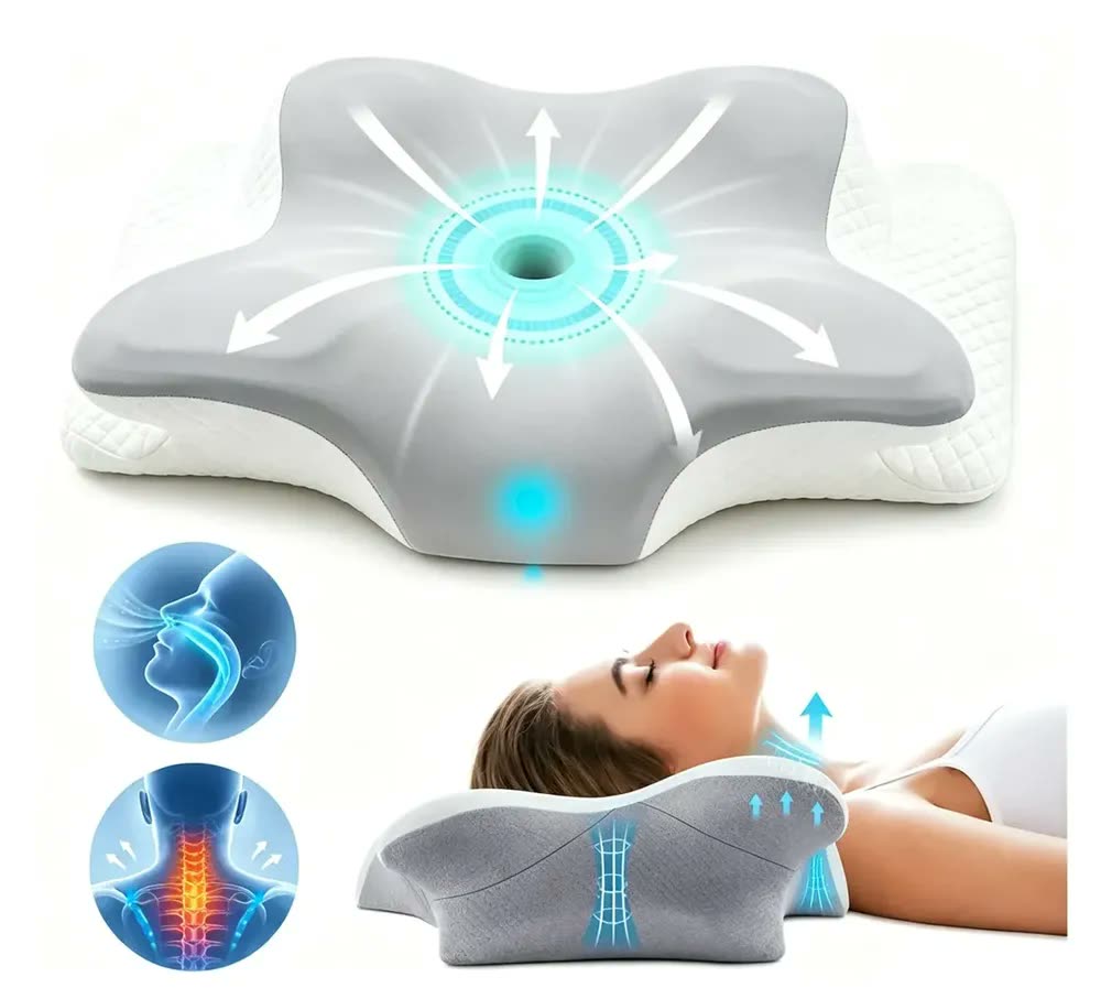 Travesseiro Cervical Ergonômico NovoSono Borboleta de Espuma Viscoelástica