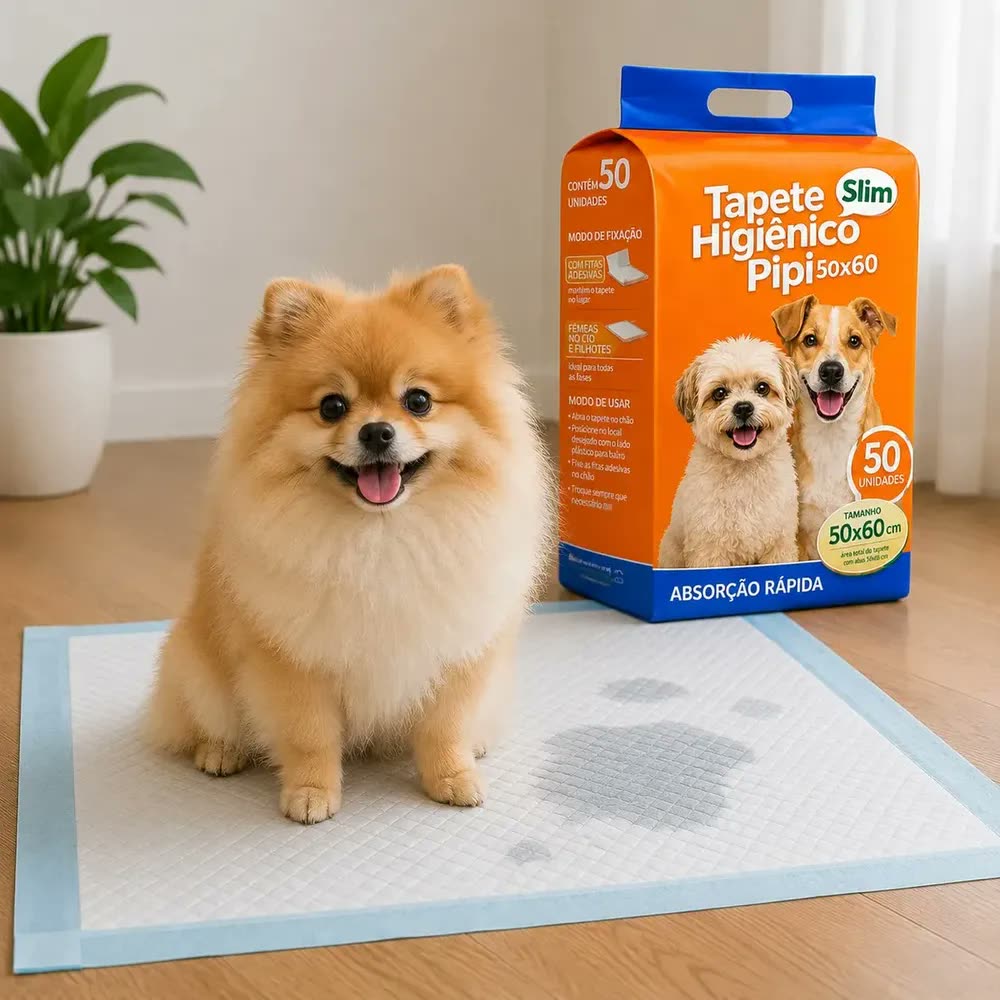 foto de Tapete Higiênico Descartável Luxena para Cães e Gatos 50x60 cm com 50 Unidades e Eliminação de Odor
