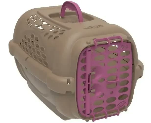 foto de Caixa Gaiola Transporte Seguro Pet Para Cães Gato Panther N2 Cor Rosa