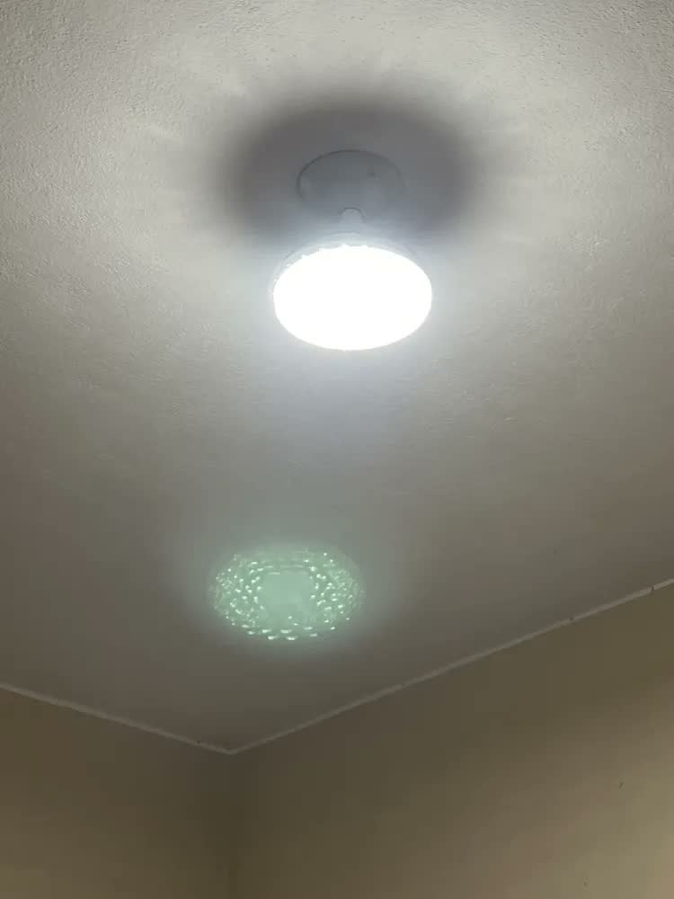 foto de Ventilador De Teto Retrátil 2 Em 1 Led Soquete E27 120w 20 Cm Branco Transparente Plástico 3