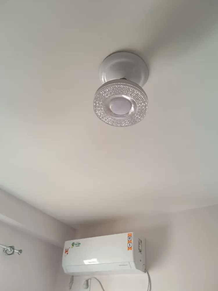 foto de Ventilador De Teto Retrátil 2 Em 1 Led Soquete E27 120w 20 Cm Branco Transparente Plástico 3