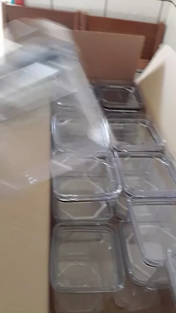 foto de Kit 20 Potes Porta Mantimento Herméticos 2,3litros 1,1litro 500ml Acrílico Empilhável Transparência Cristal Livre de BPA