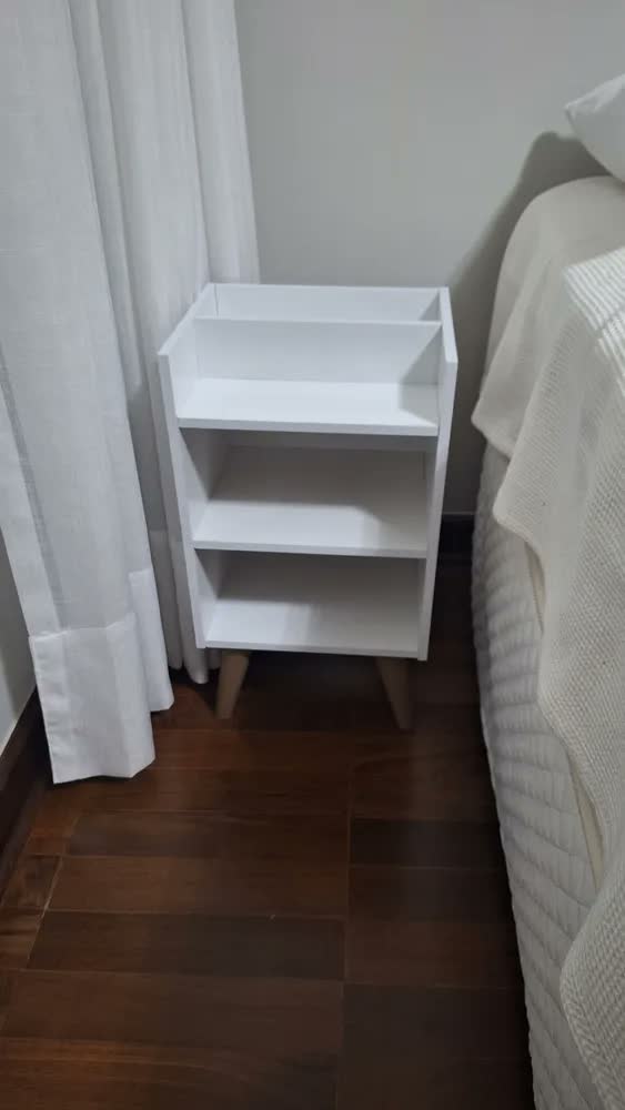 foto de Criado Mudor P/ Cama Box Compacto C/ Prateleira Max Cor Cinza/ Cinamomo