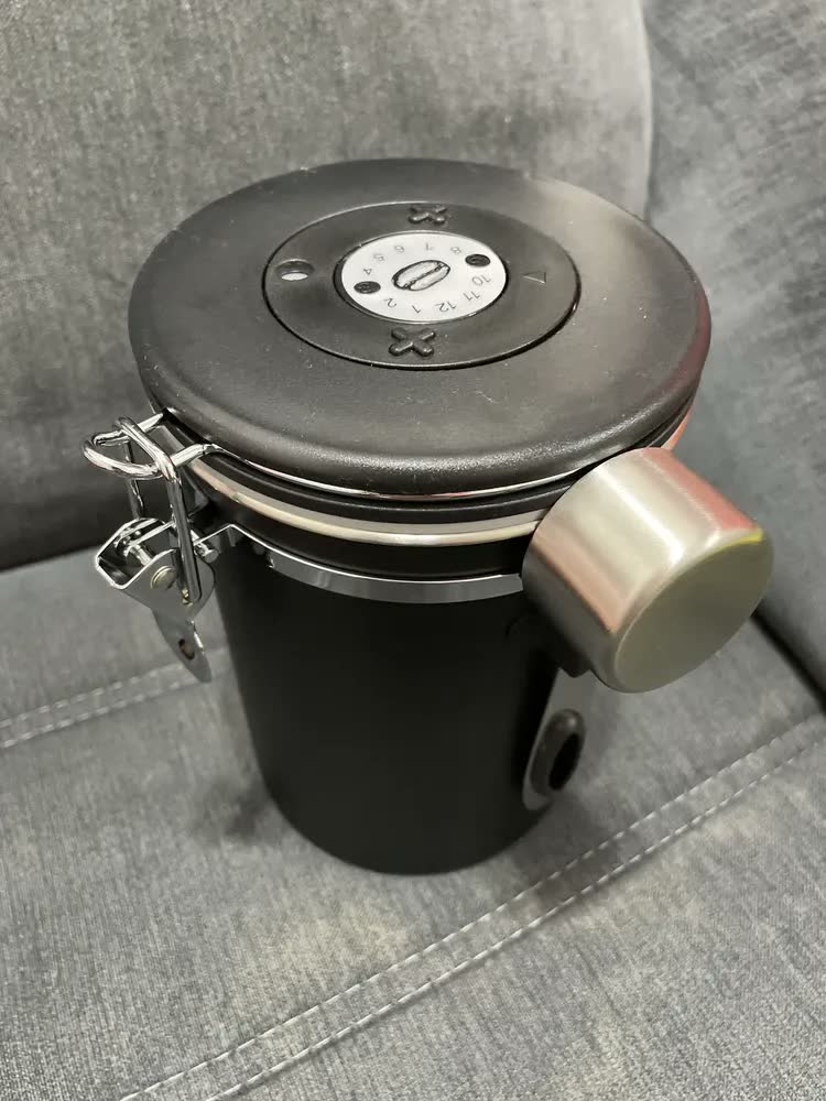 foto de Pote Hermético De Café Inox Para Armazenar Café 1,8 Ml Preto Preto