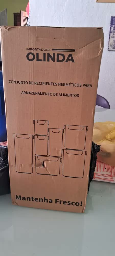 foto de Kit 15 Potes Herméticos Empilháveis Porta Mantimentos Transparente