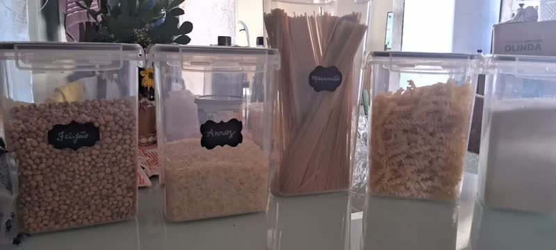 foto de Kit 15 Potes Herméticos Empilháveis Porta Mantimentos Transparente