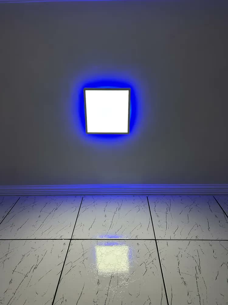 foto de Painel Led Plafon Inteligente Smart Com Borda Rgb Sobrepor Quadrado 24w Alexa Google Home Branco Ekaza