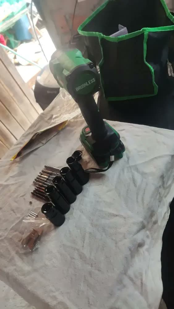 foto de Chave De Impacto Parafusadeira Furadeira Brushless 2 Baterias Sem Fio