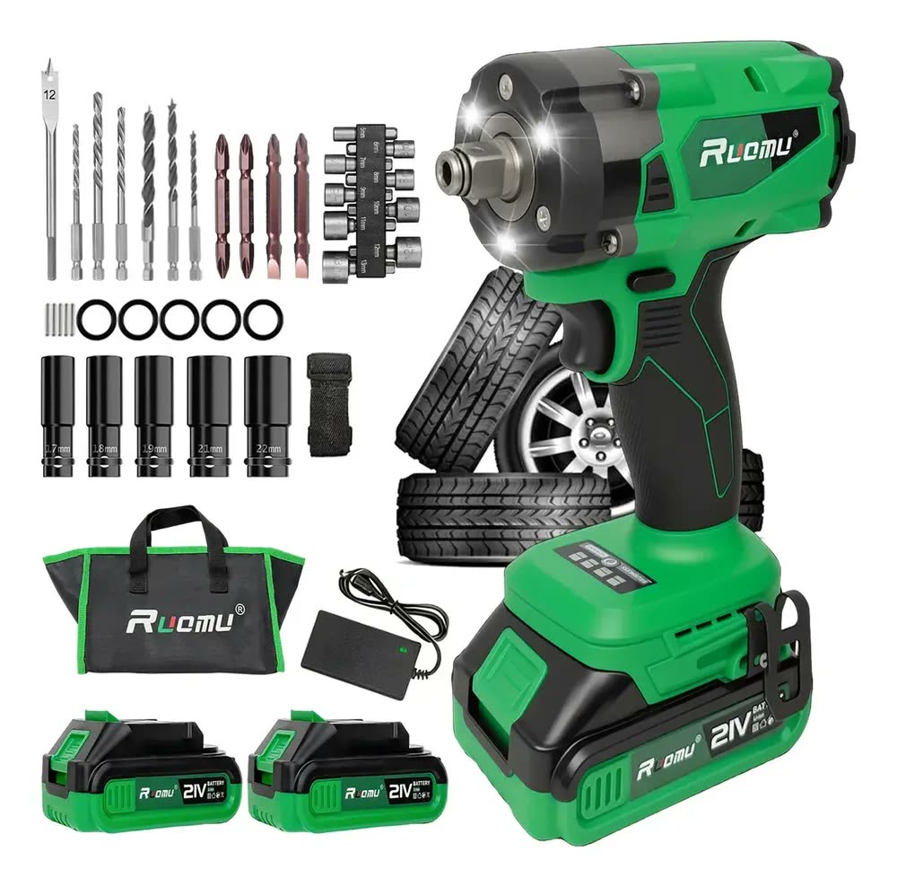 foto de Chave De Impacto Parafusadeira Furadeira Brushless 2 Baterias Sem Fio
