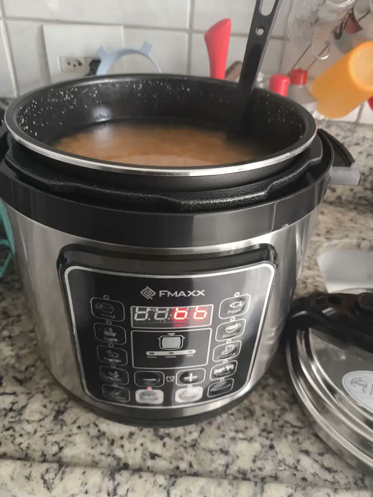 foto de Panela De Pressão Elétrica Digital 6l, Fmaxx, Inox 1000w