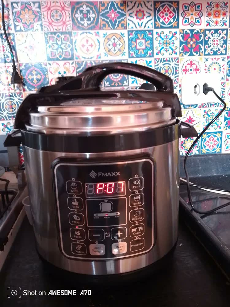 foto de Panela De Pressão Elétrica Digital 6l, Fmaxx, Inox 1000w