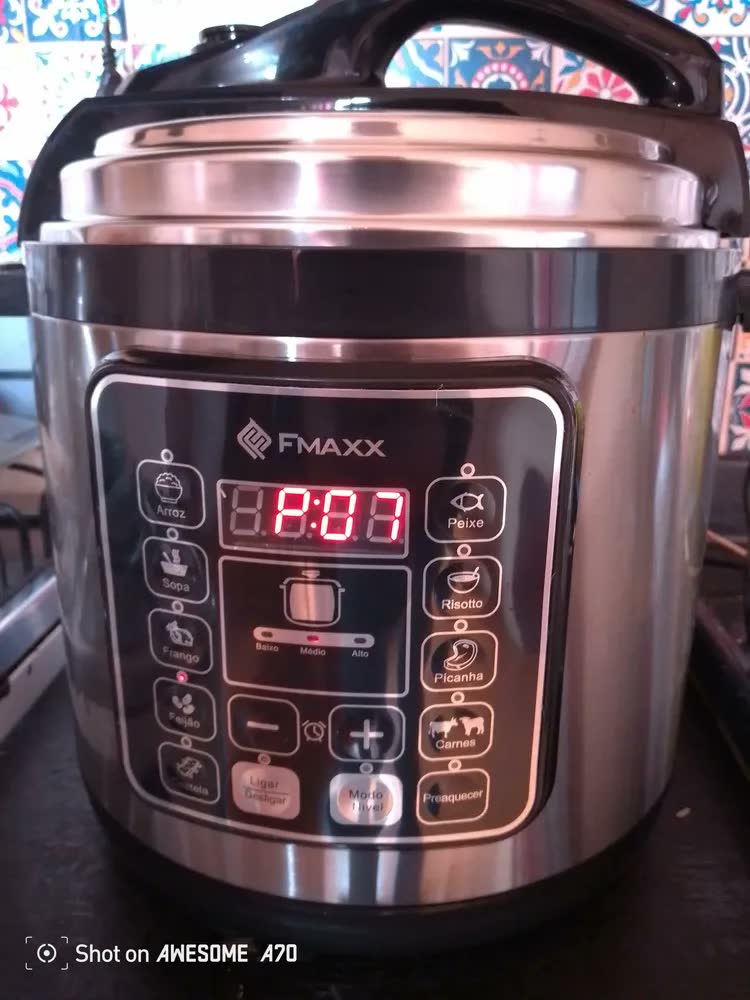 foto de Panela De Pressão Elétrica Digital 6l, Fmaxx, Inox 1000w