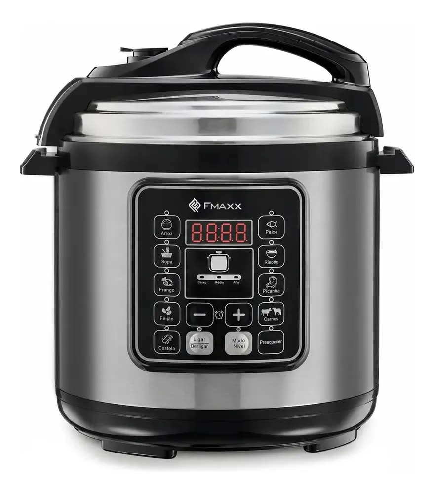 Panela De Pressão Elétrica Digital 6l, Fmaxx, Inox 1000w