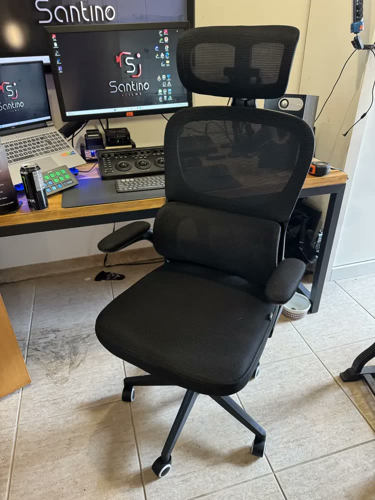 foto de Cadeira Escritório Ergonômica Supreme Ergon ARTYAN Confortável Estofado Mesh Com Suporte Lombar + Mouse Pad (Desk Pad)