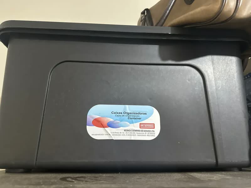 foto de Kit 3 Caixa Organizadora De Plástico 70 Litros Tampa Grande Preto
