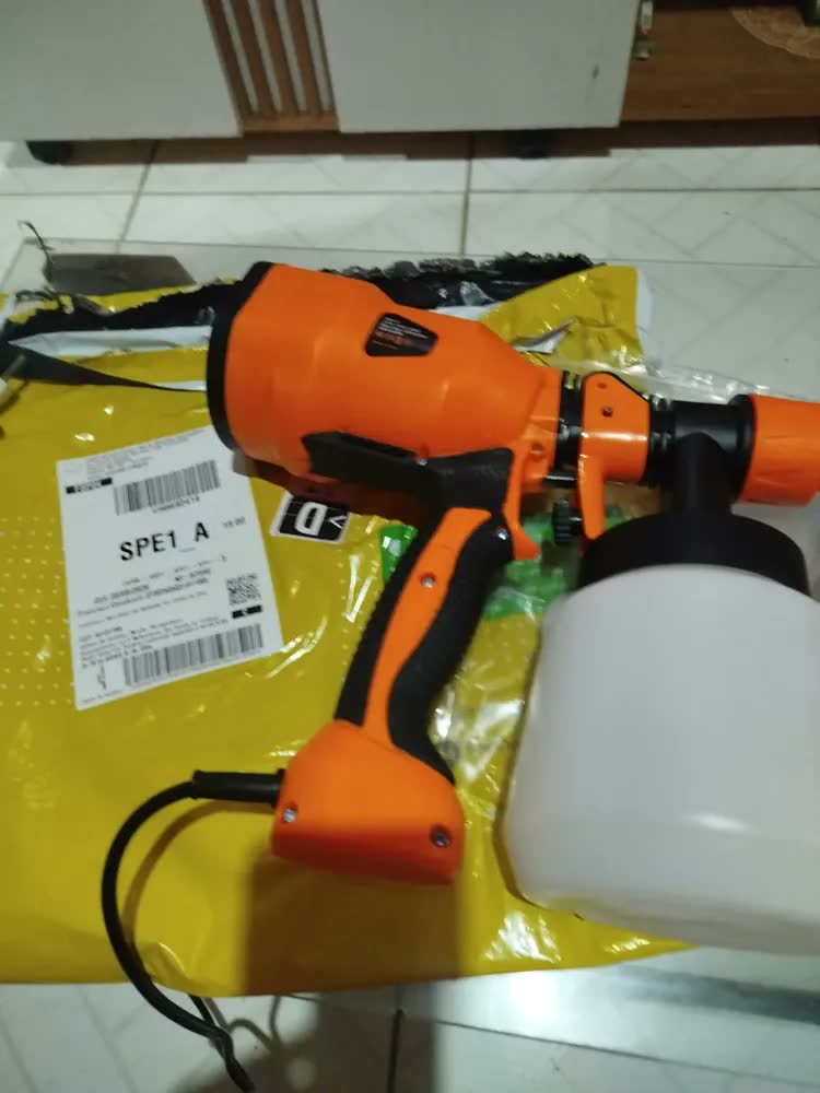 foto de Pistola De Pintura Pulverizadora Hvlp Portátil 1.1l 650w Amarelo/preto