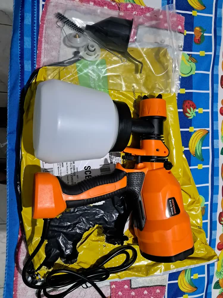 foto de Pistola De Pintura Pulverizadora Hvlp Portátil 1.1l 650w Amarelo/preto