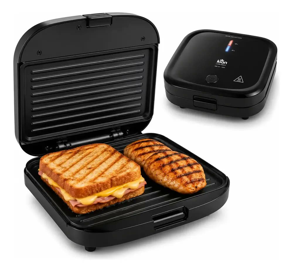 Sanduicheira e Grill Kian Antiaderente 750W para 2 Sanduíches