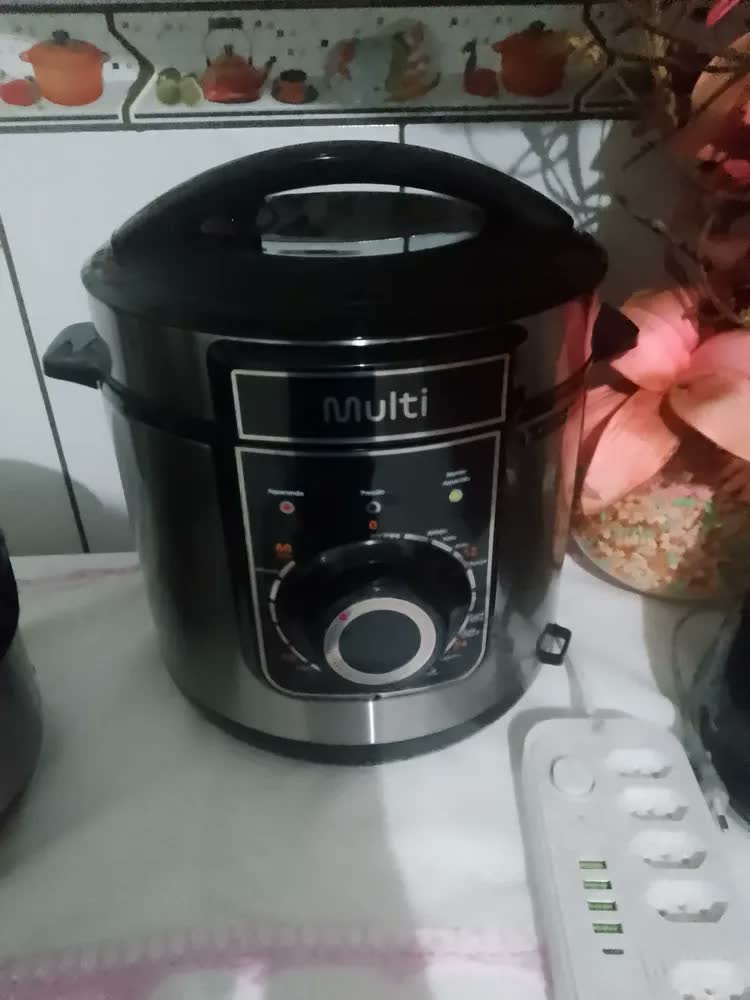 foto de Panela de Pressão Elétrica Mecânica 11 Funções 6L 1000W GO50 Multilaser
