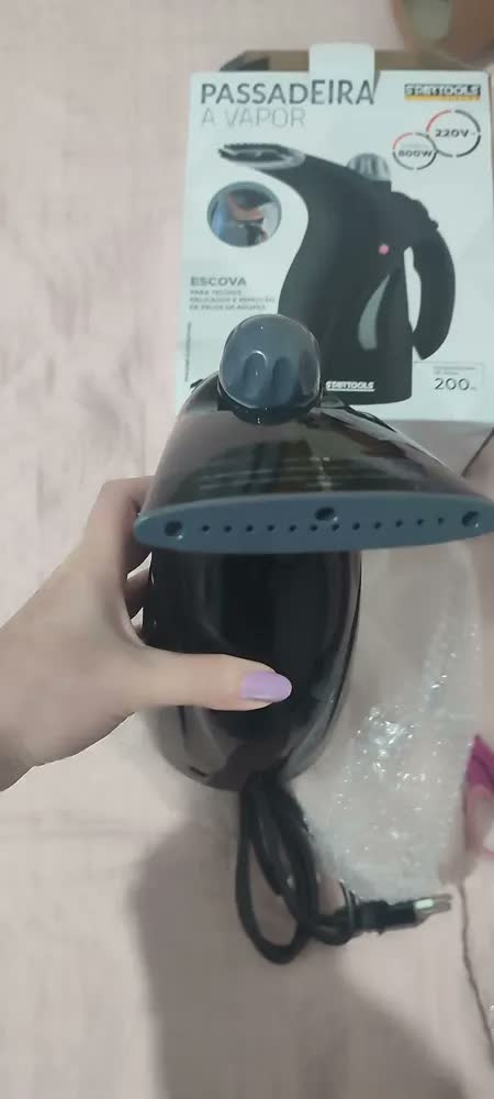 foto de Passadeira Vapor Ferro De Passar Roupa Portátil Vaporizador Preto