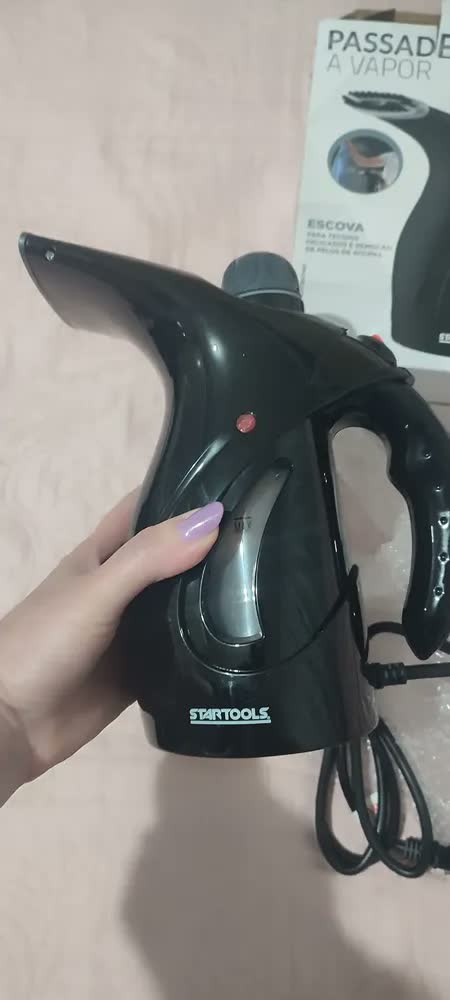 foto de Passadeira Vapor Ferro De Passar Roupa Portátil Vaporizador Preto