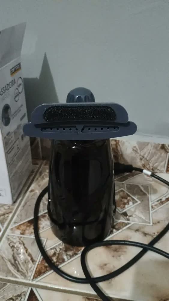 foto de Passadeira Vapor Ferro De Passar Roupa Portátil Vaporizador Preto