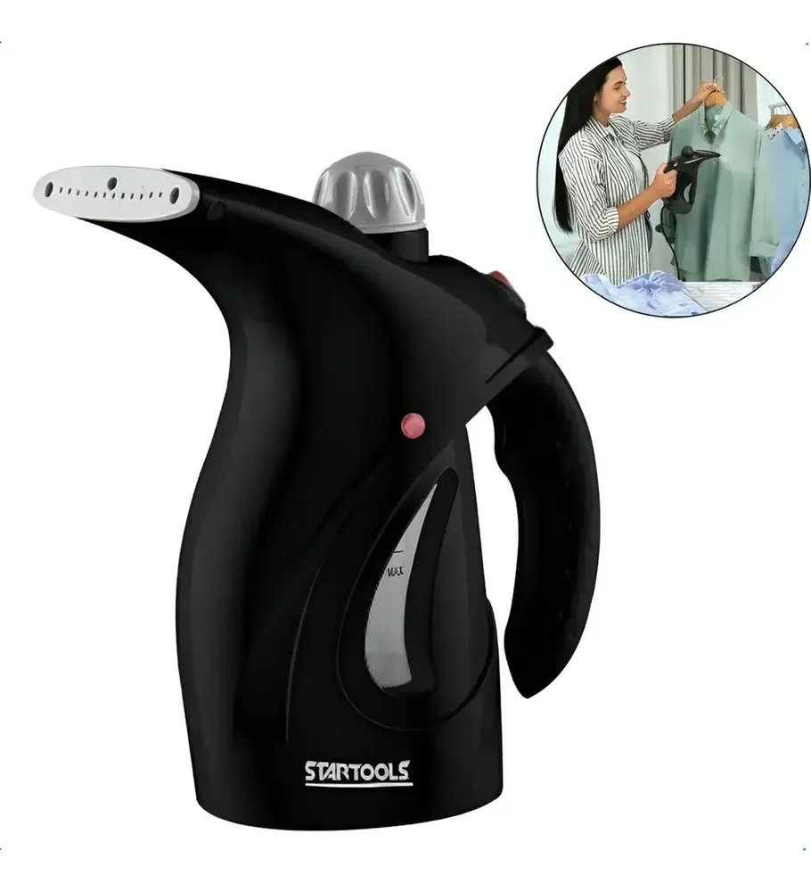 Passadeira Vapor Ferro De Passar Roupa Portátil Vaporizador Preto
